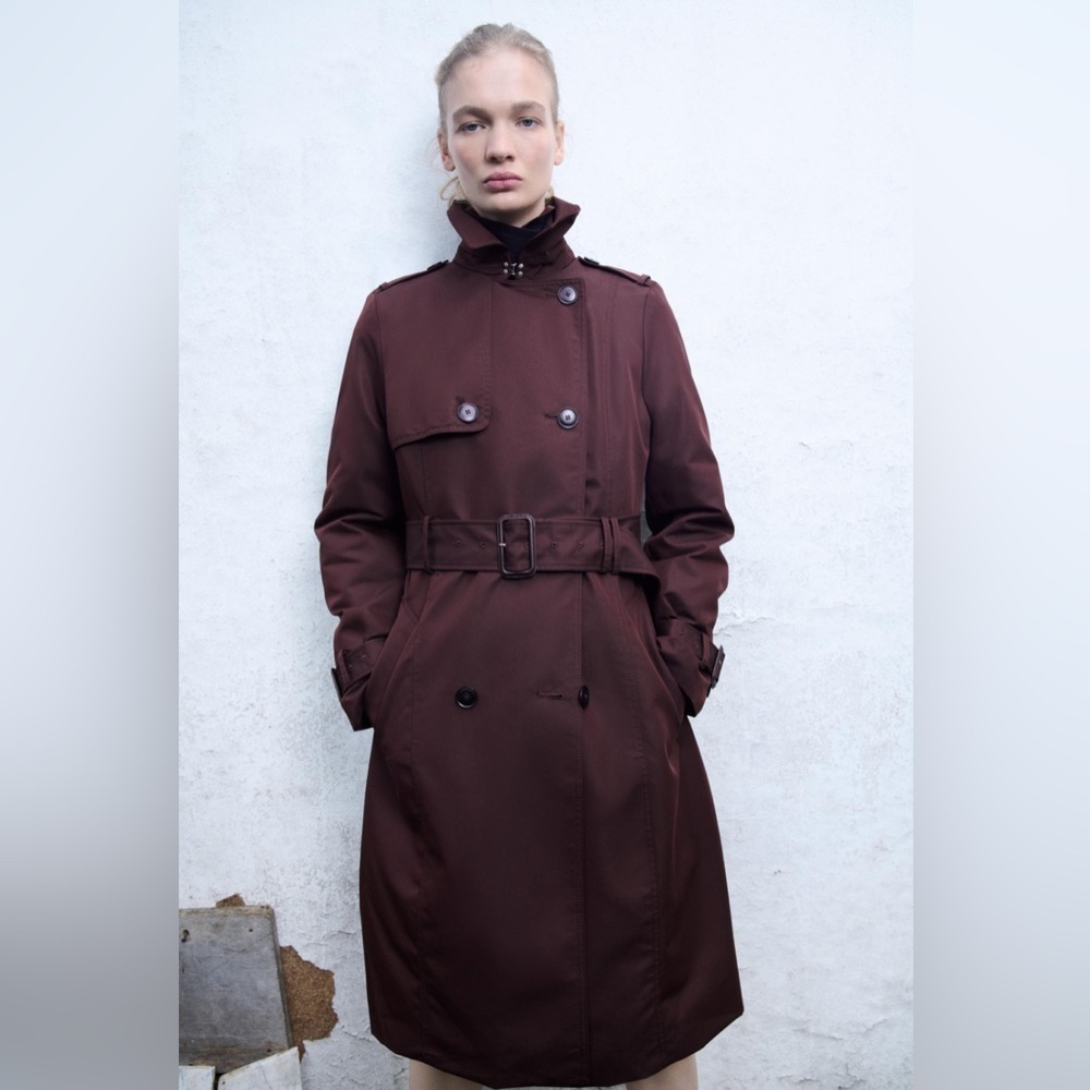 Zara Burgundy Trench Coat
